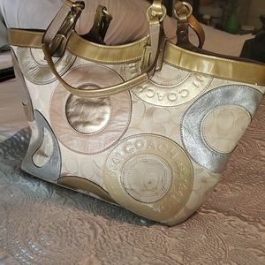Vintage Matallic Coach Purse